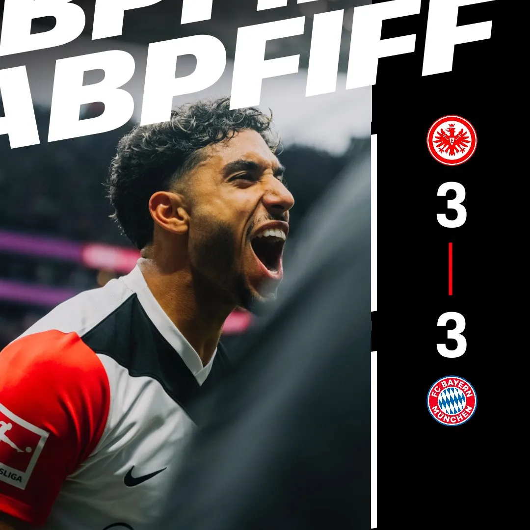 Bundesliga, goal e spettacolo tra Eintracht e Bayern: è 3-3