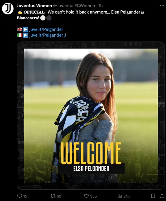 Pelgander alla Juventus