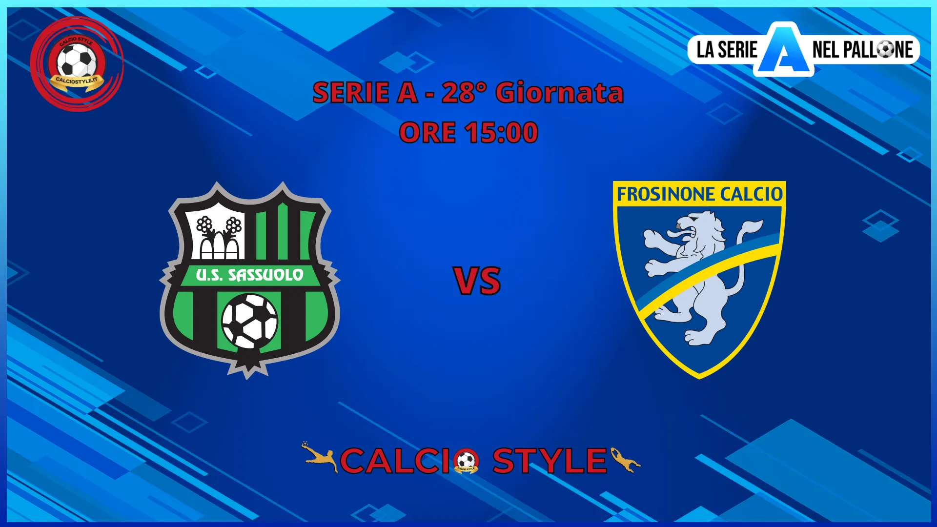 Sassuolo - Frosinone: le formazioni ufficiali
