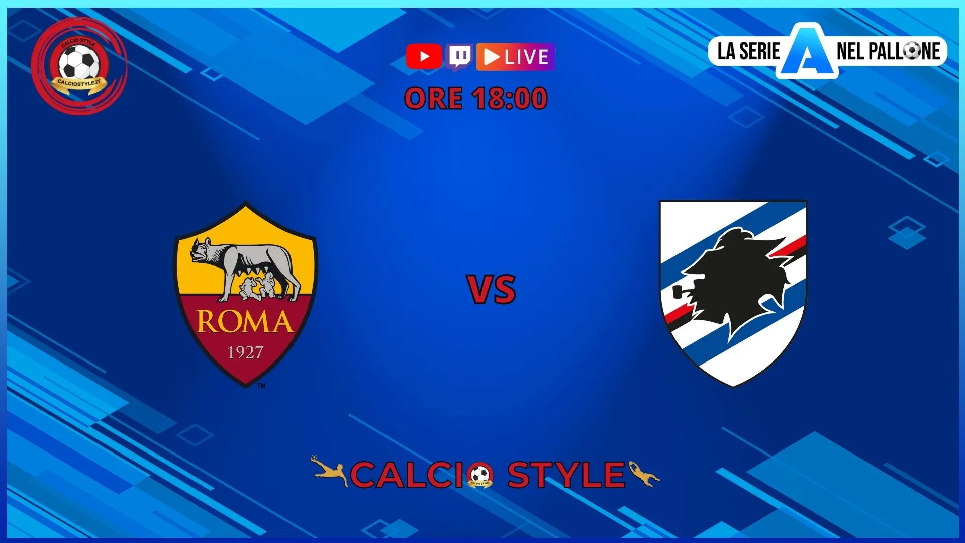 Roma-Sampdoria, le scelte ufficiali
