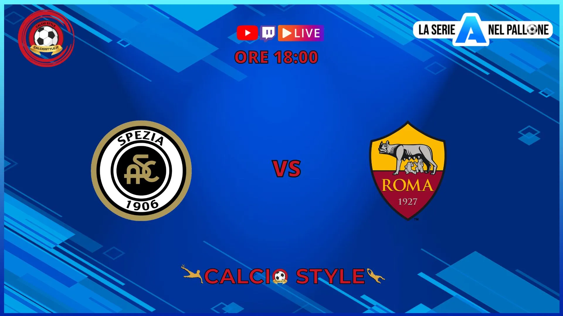 Spezia-Roma: in campo alle 18:00, le formazioni ufficiali.