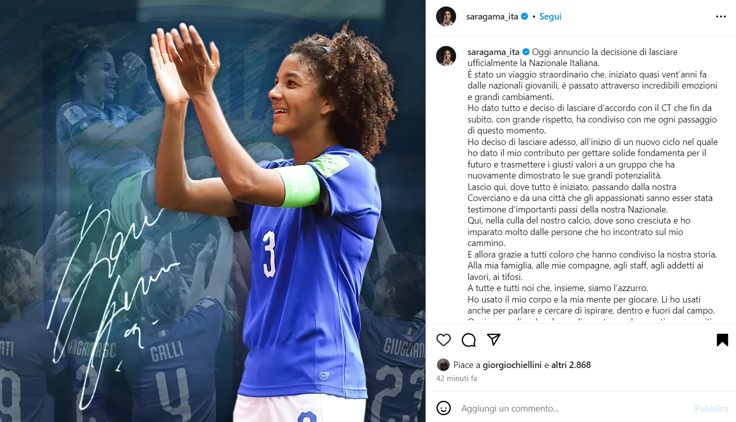 Sara Gama: l'intervista sull'addio alla Nazionale