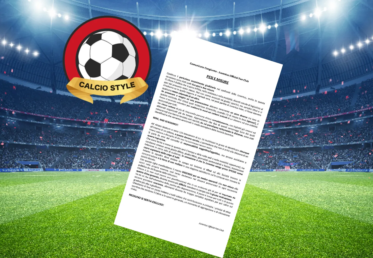 Comunicato congiunto degli Juventus Fans Club