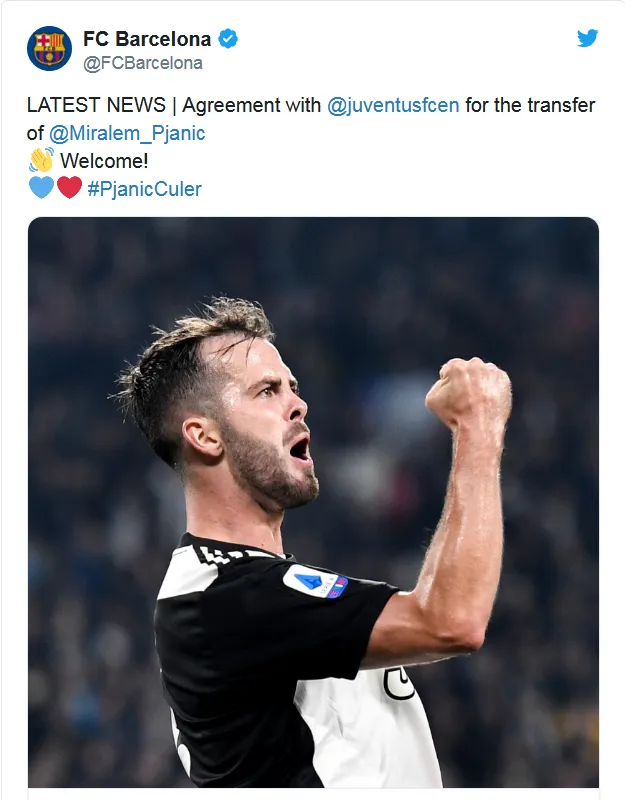 Pjanic: ufficiale al Barcellona!
