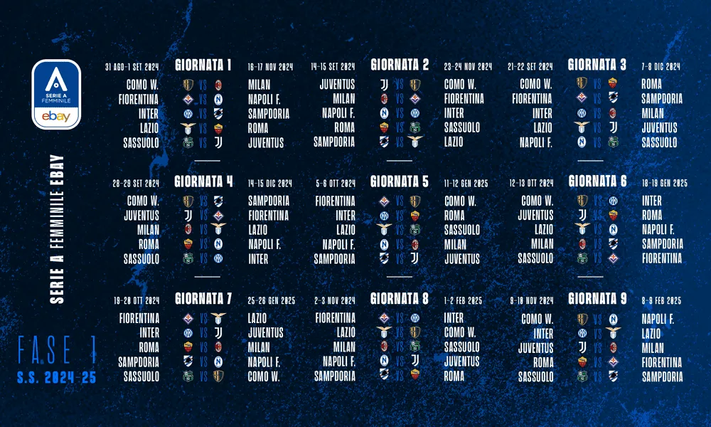 Serie A Femminile, il calendario