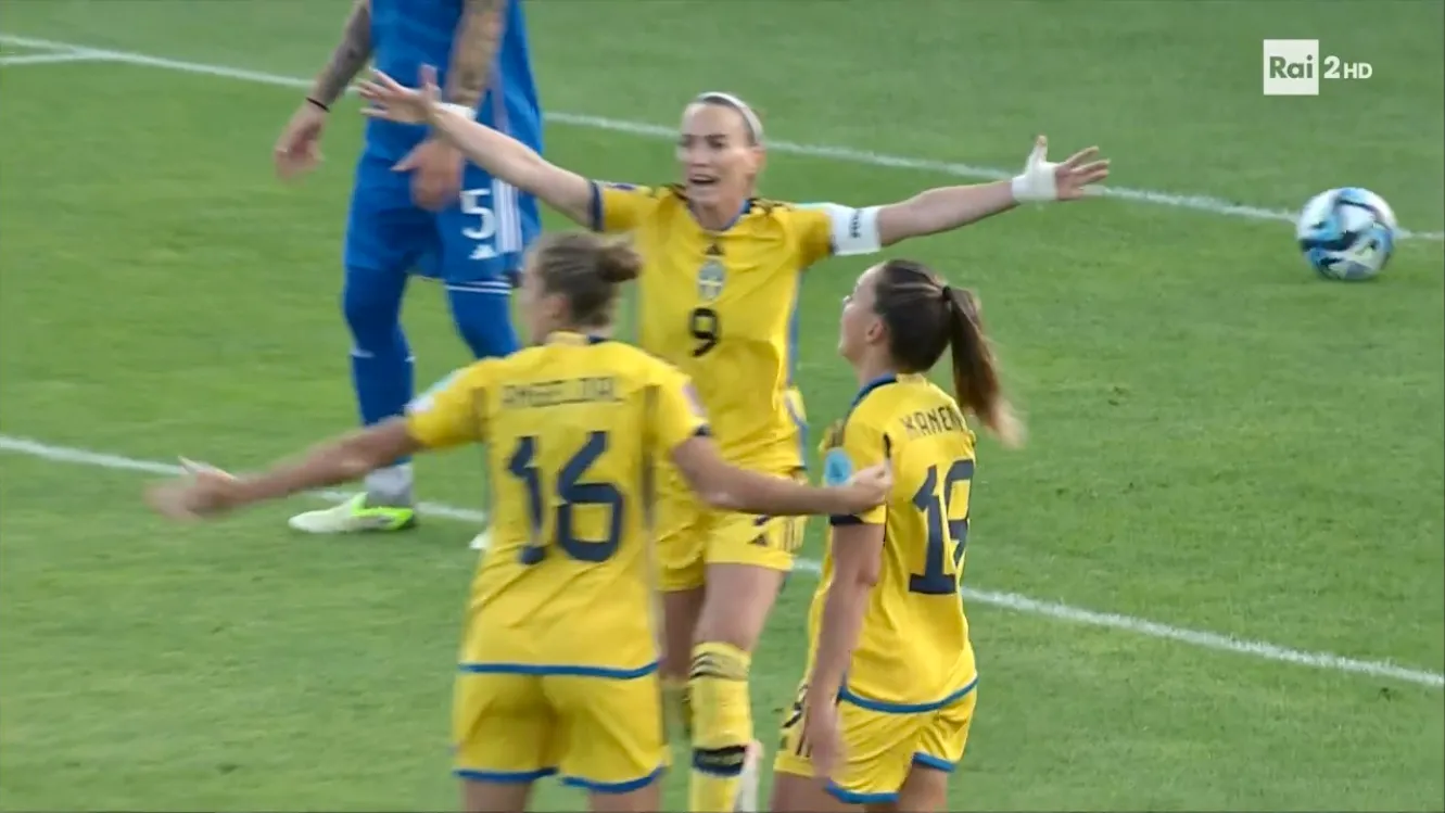 Italia femminile: il gol della Svezia