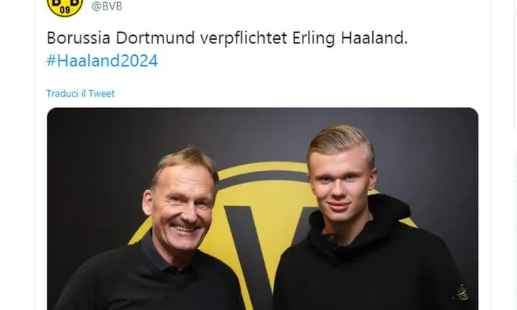 Futuro Haaland, la replica del Borussia alle frasi di Raiola