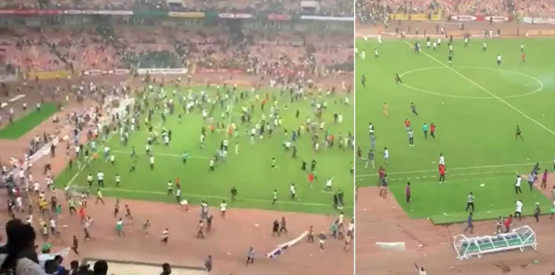 Il campo di Nigeria - Ghana invaso dai tifosi