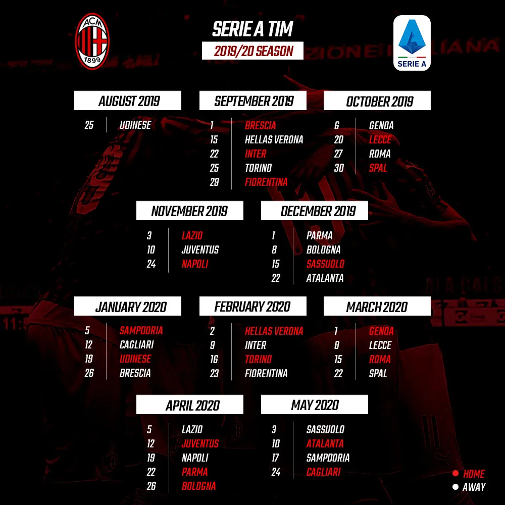 Milan: un calendario da paura