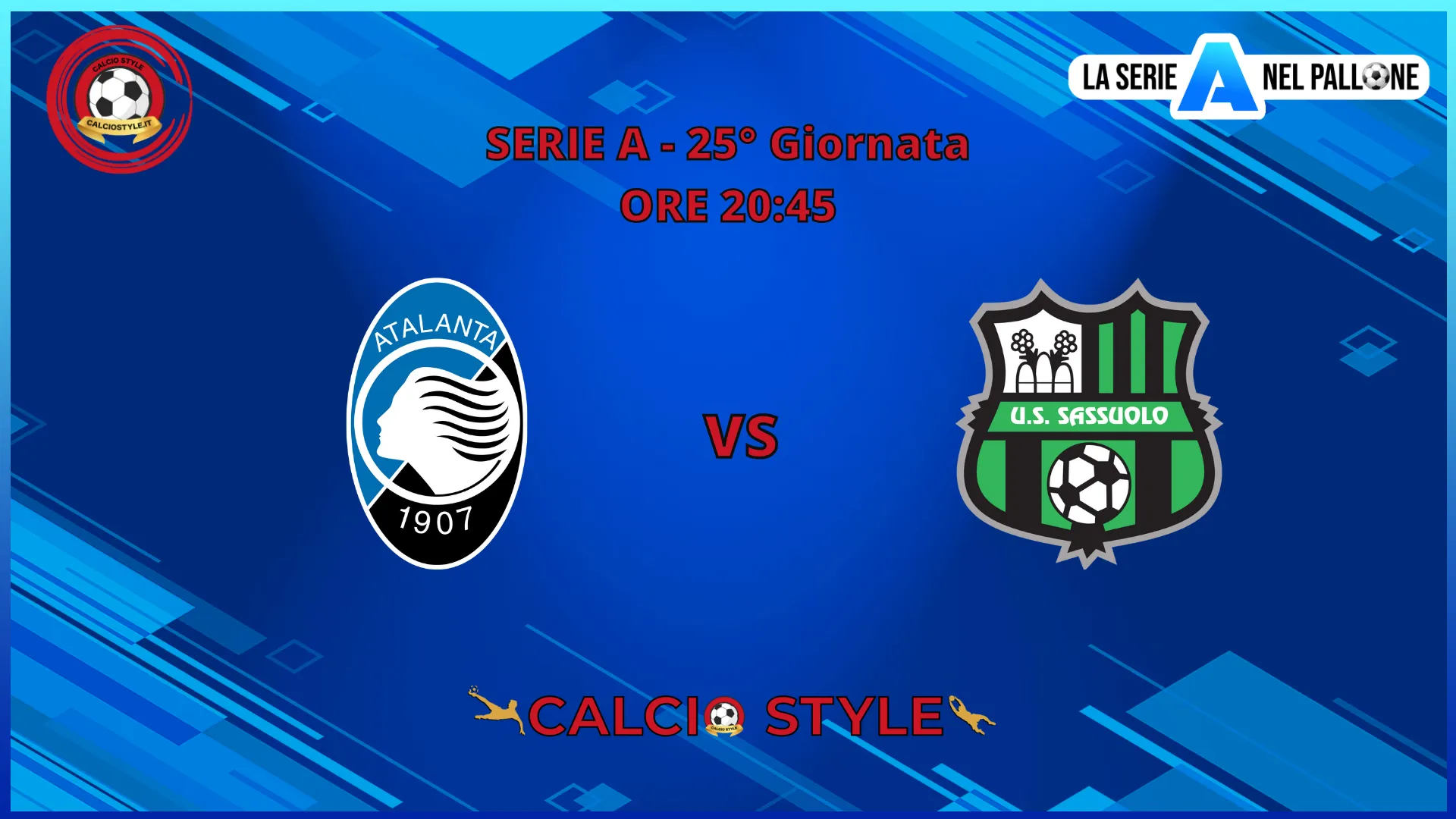 Atalanta - Sassuolo: probabili formazioni e dove vederla