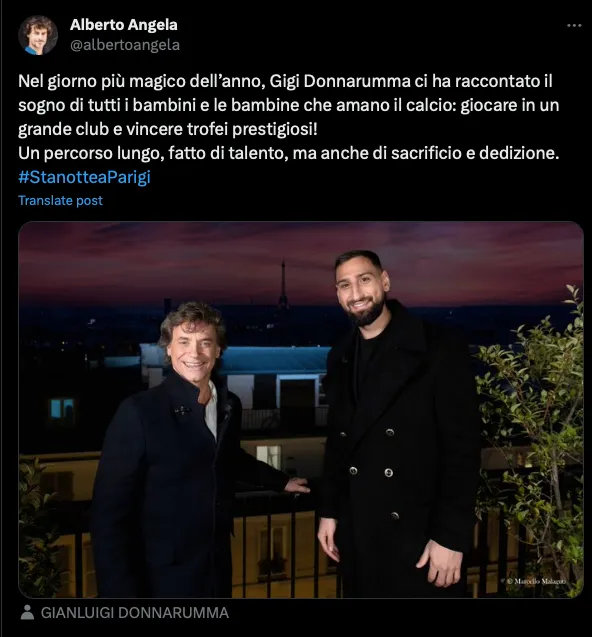 Donnarumma e Alberto Angela