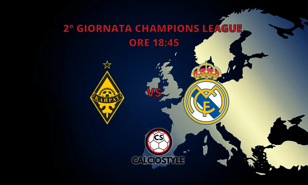 Kairat Almaty-Real Madrid, probabili formazioni e dove vederla