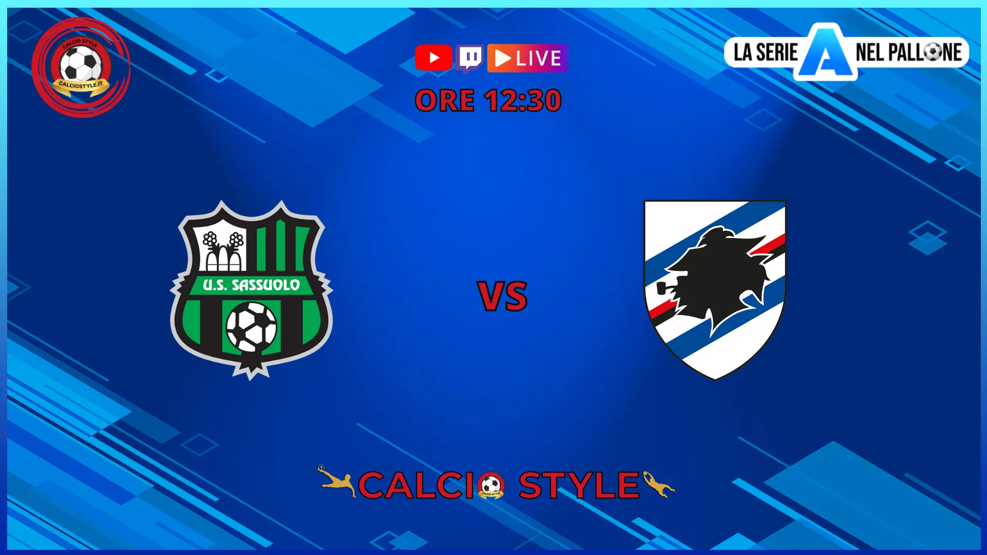 Sassuolo-Sampdoria: probabili formazioni e dove vederla