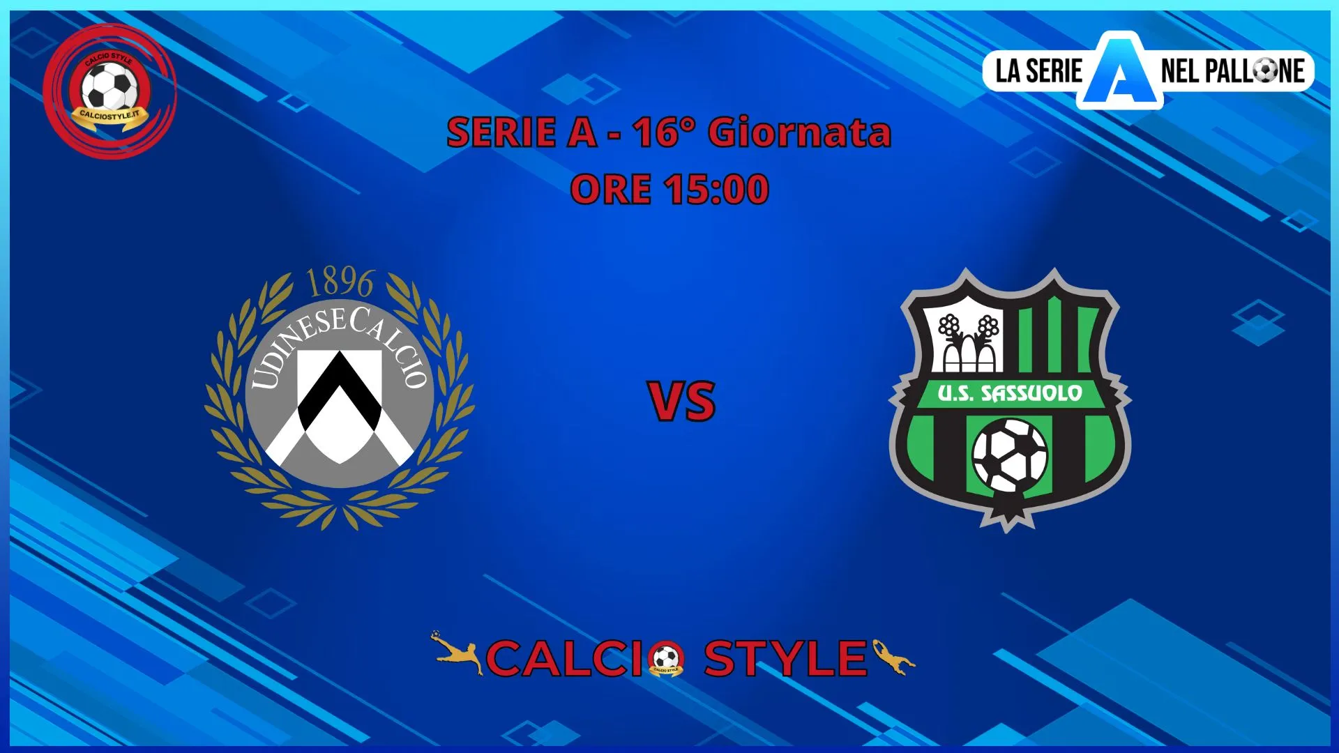 Udinese - Sassuolo: le formazioni ufficiali