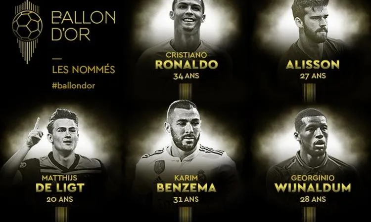 Pallone d'oro, ecco le nomination