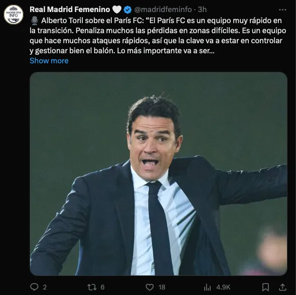 Real Madrid le dichiarazioni su X del tecnico Toril