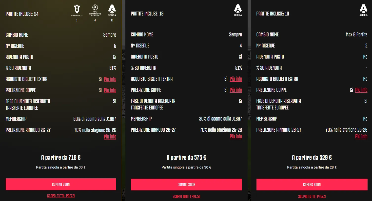 juventus abbonamenti