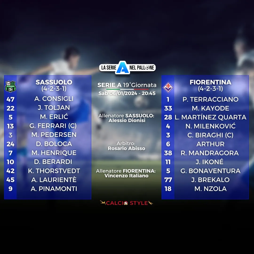 Sassuolo-Fiorentina