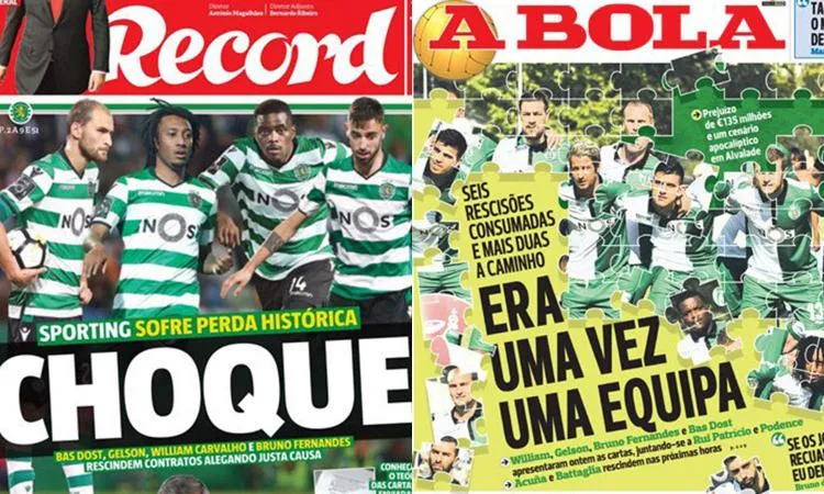 CALCIOMERCATO.  CALCIOMERCATO SCONVOLTO:I big dello Sporting Lisbona liberi.