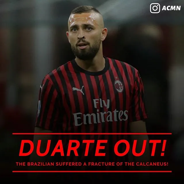 Milan: Duarte fuori quattro mesi