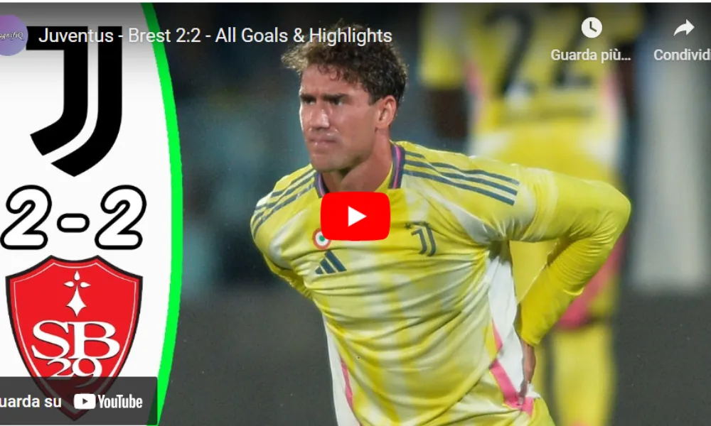 Juventus-Brest 2-2 Gol e Highlights