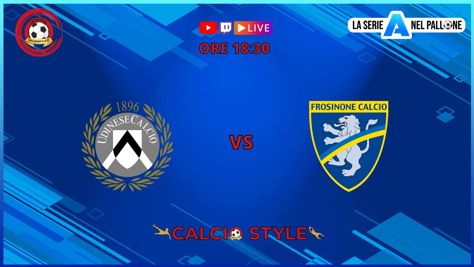 Udinese-Frosinone, le formazioni ufficiali