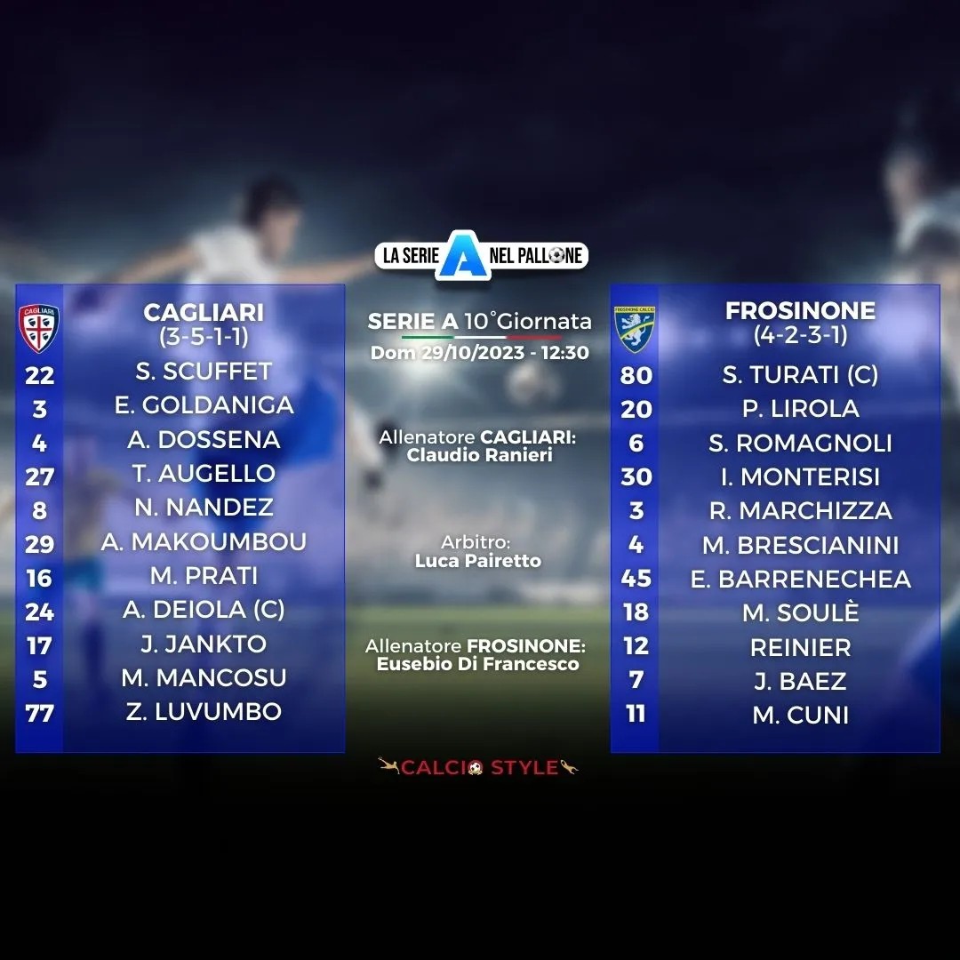 cagliari - frosinone