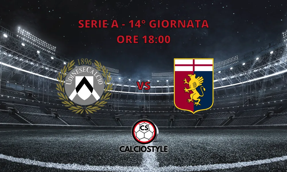 Udinese-Genoa, le formazioni ufficiali