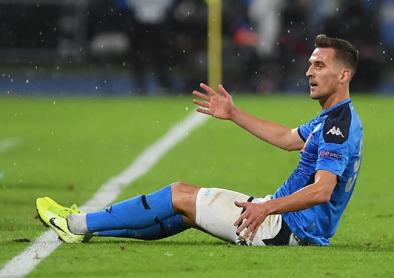 Napoli, infortunio Milik, è pubalgia