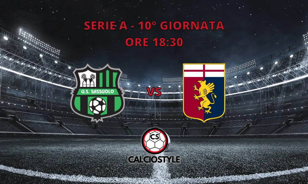 Sassuolo-Genoa, formazioni ufficiali: le scelte di Criscito
