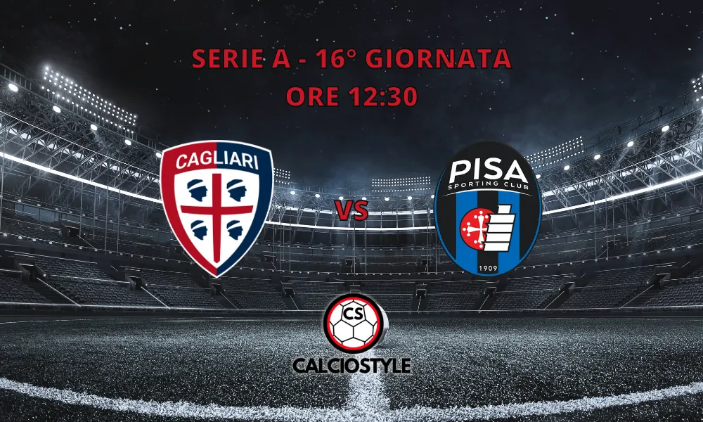 Cagliari-Pisa 2-2, i nerazzurri acciuffano il pari in extremis