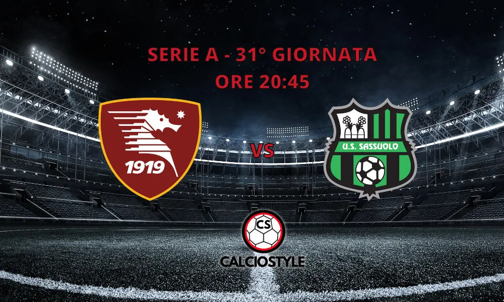 Salernitana-Sassuolo, le formazioni ufficiali