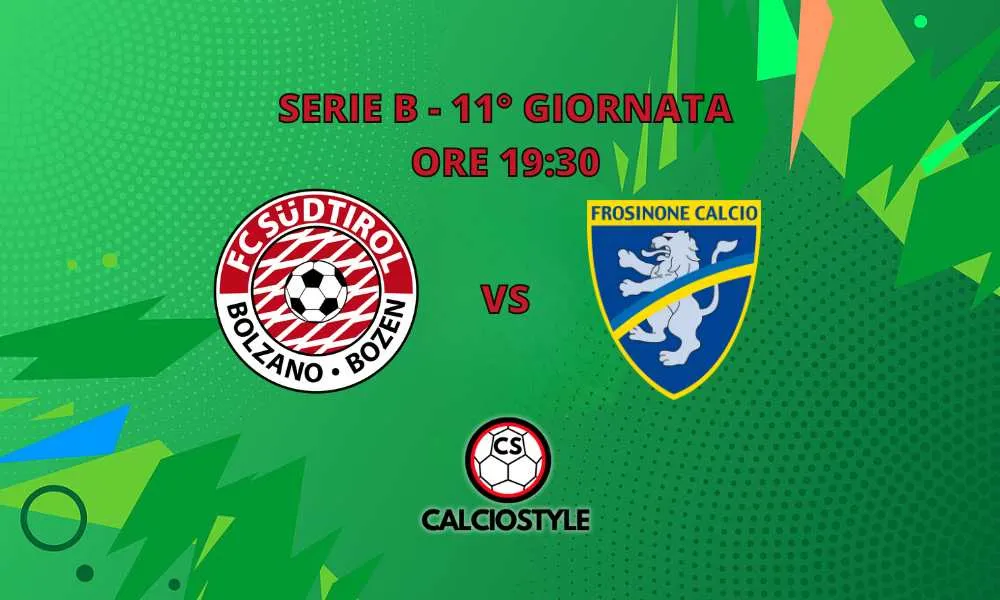 Sudtirol-Frosinone, probabili formazioni e dove vederla