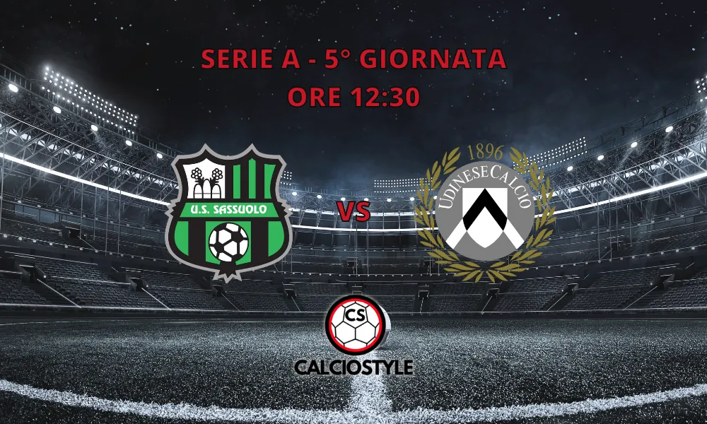 Sassuolo-Udinese, le formazioni ufficiali