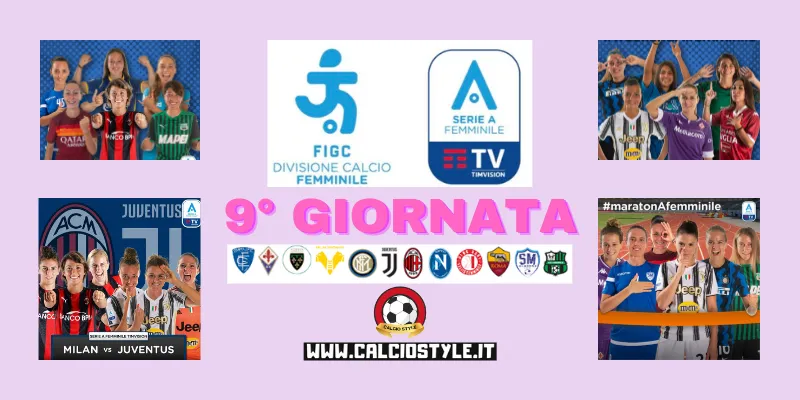 Serie A femminile: risultati e classifica 9° giornata