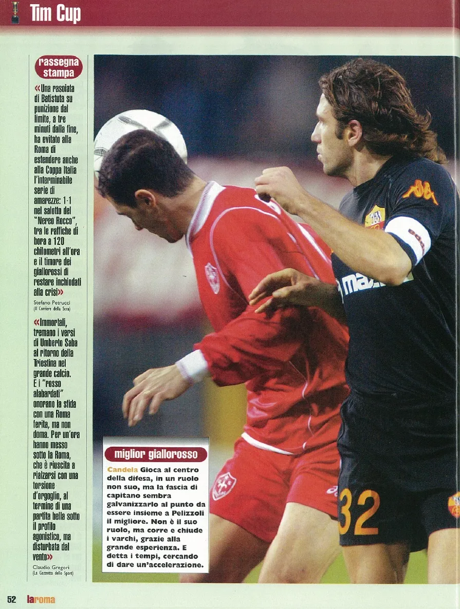 La partita Roma-Triestina raccontata in una vecchia rivista