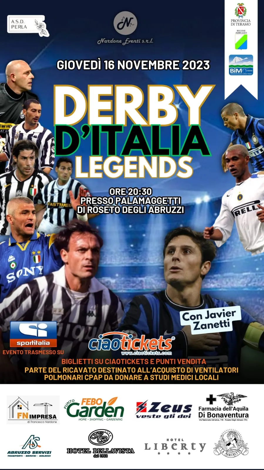 Juventus contro Inter: ecco il Derby d'Italia Legends di Roseto