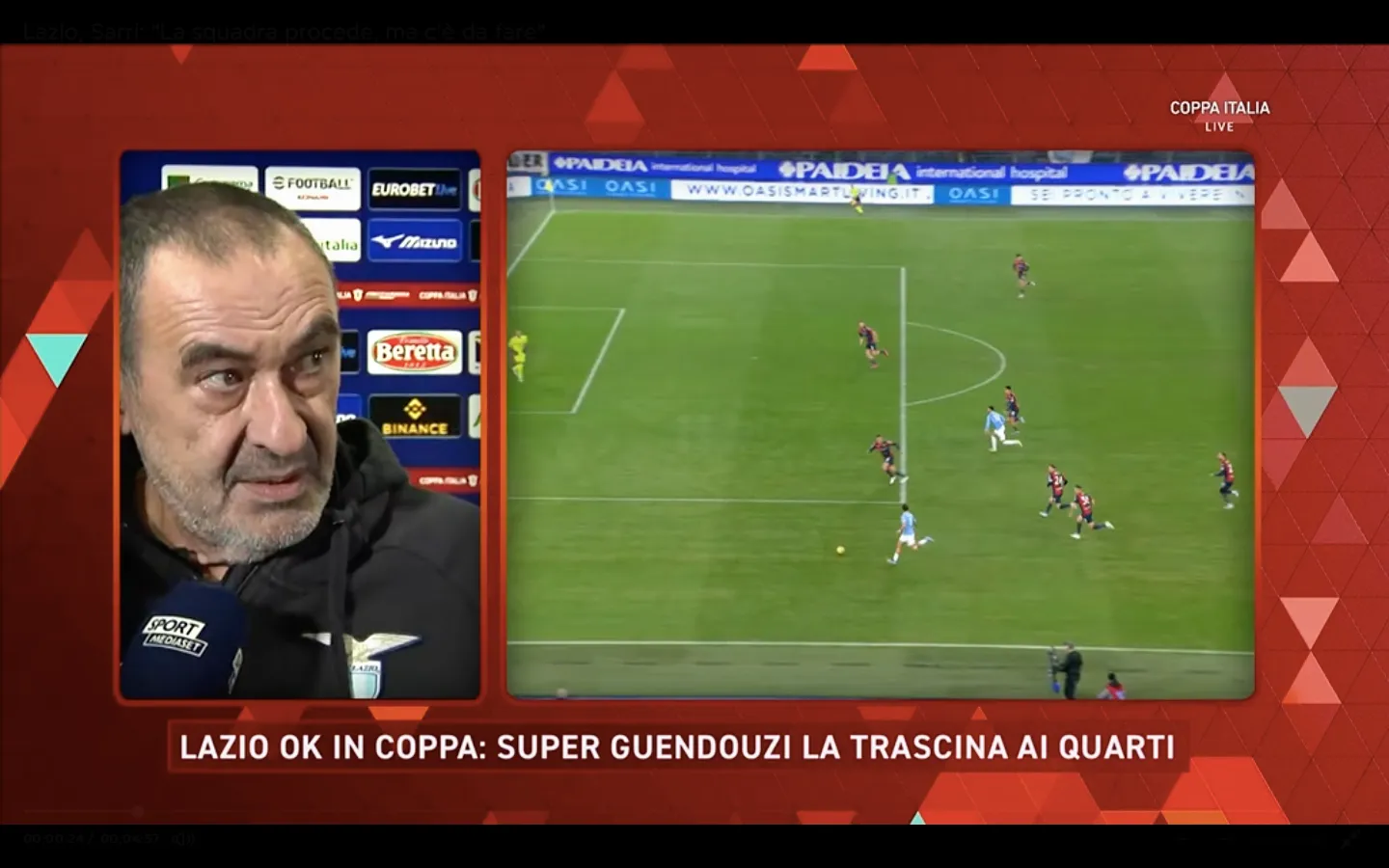 Lazio: Sarri conferenza stampa