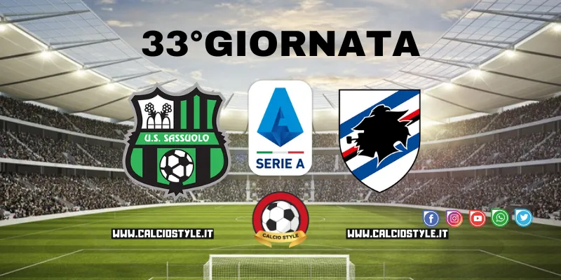 Sassuolo-Sampdoria: le probabili formazioni e dove vederla