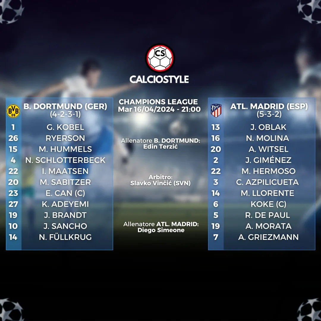 borussia dortmund - atletico madrid