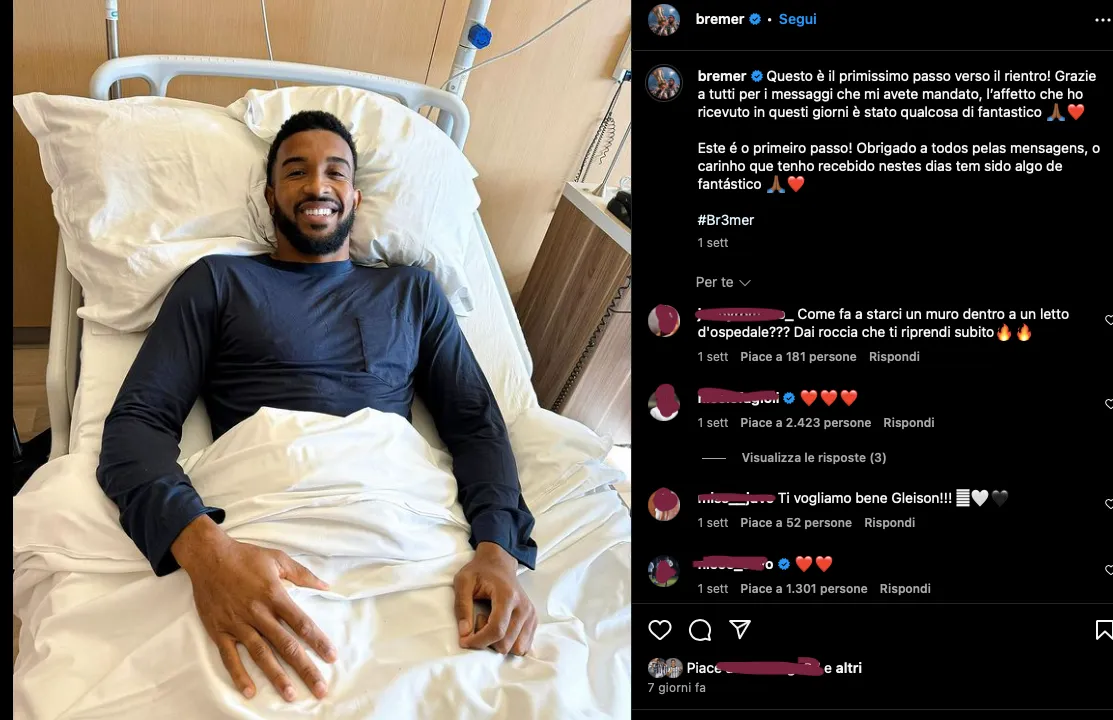 Bremer messaggi dall'ospedale