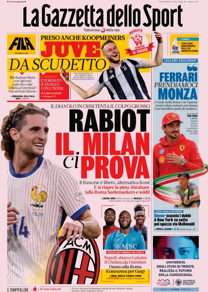 Rassegna stampa: i quotidiani del 28 agosto