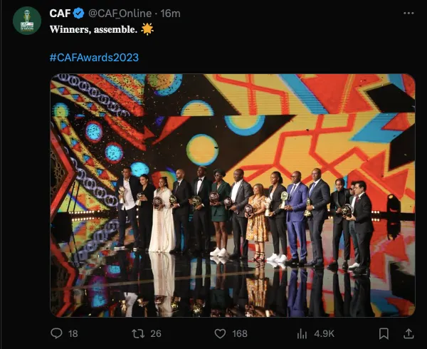 Osimhen e altri premiati Caf 2023