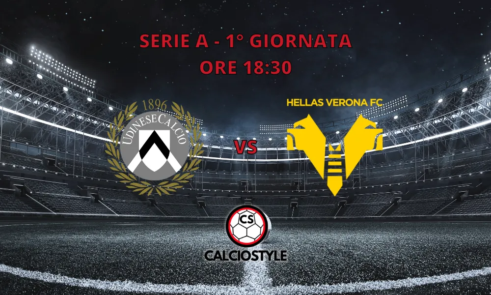 Udinese-Hellas Verona, le formazioni ufficiali