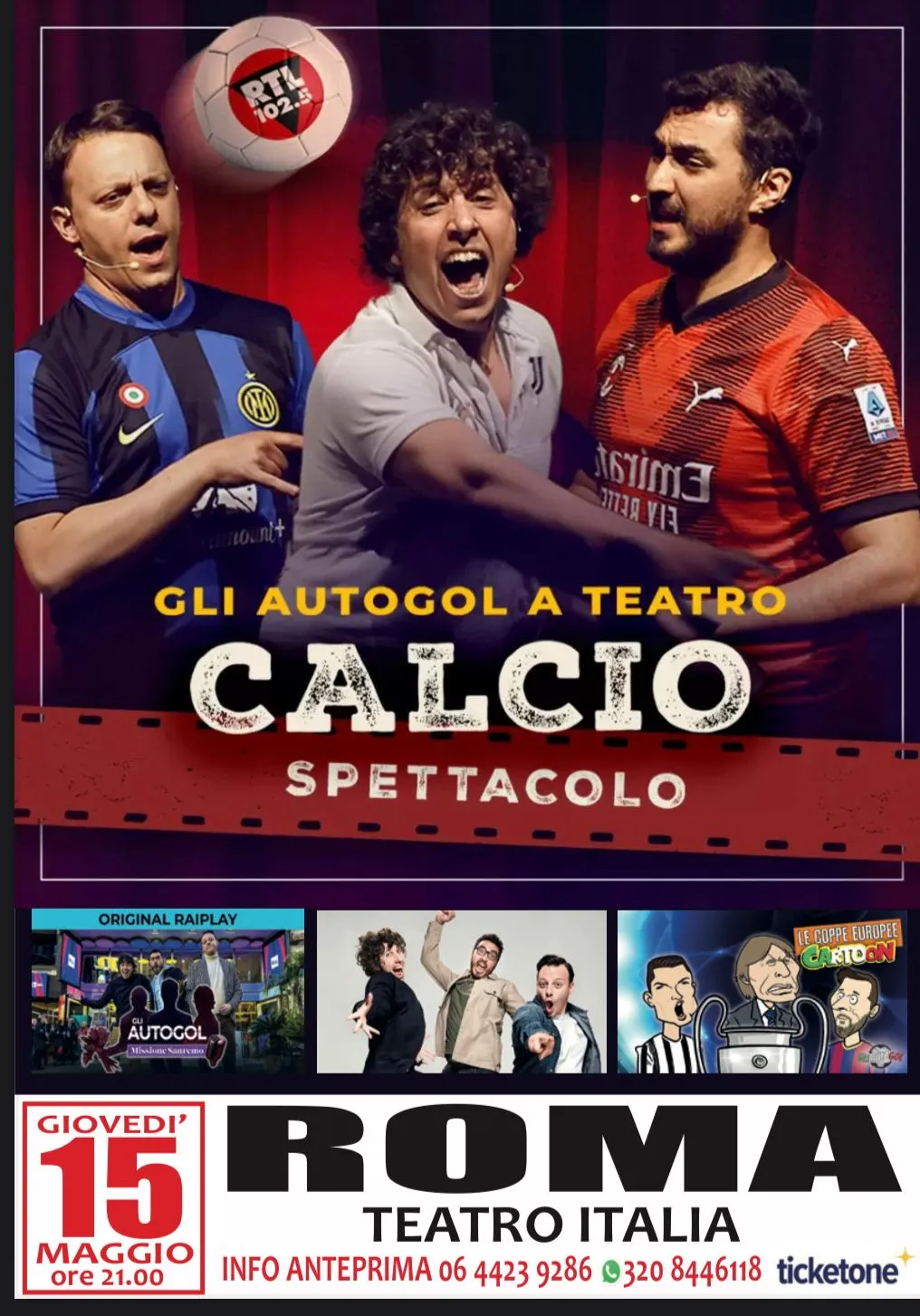 Continua il tour de "Gli Autogol" | Alessandro, Michele e Rollo giovedì 15 al Teatro Italia a Roma