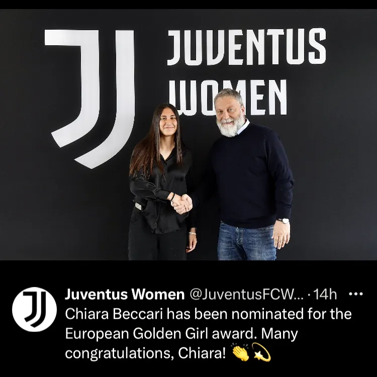 Seria A Femminile Beccari: in un post i complimenti della Juventus per la candidatura