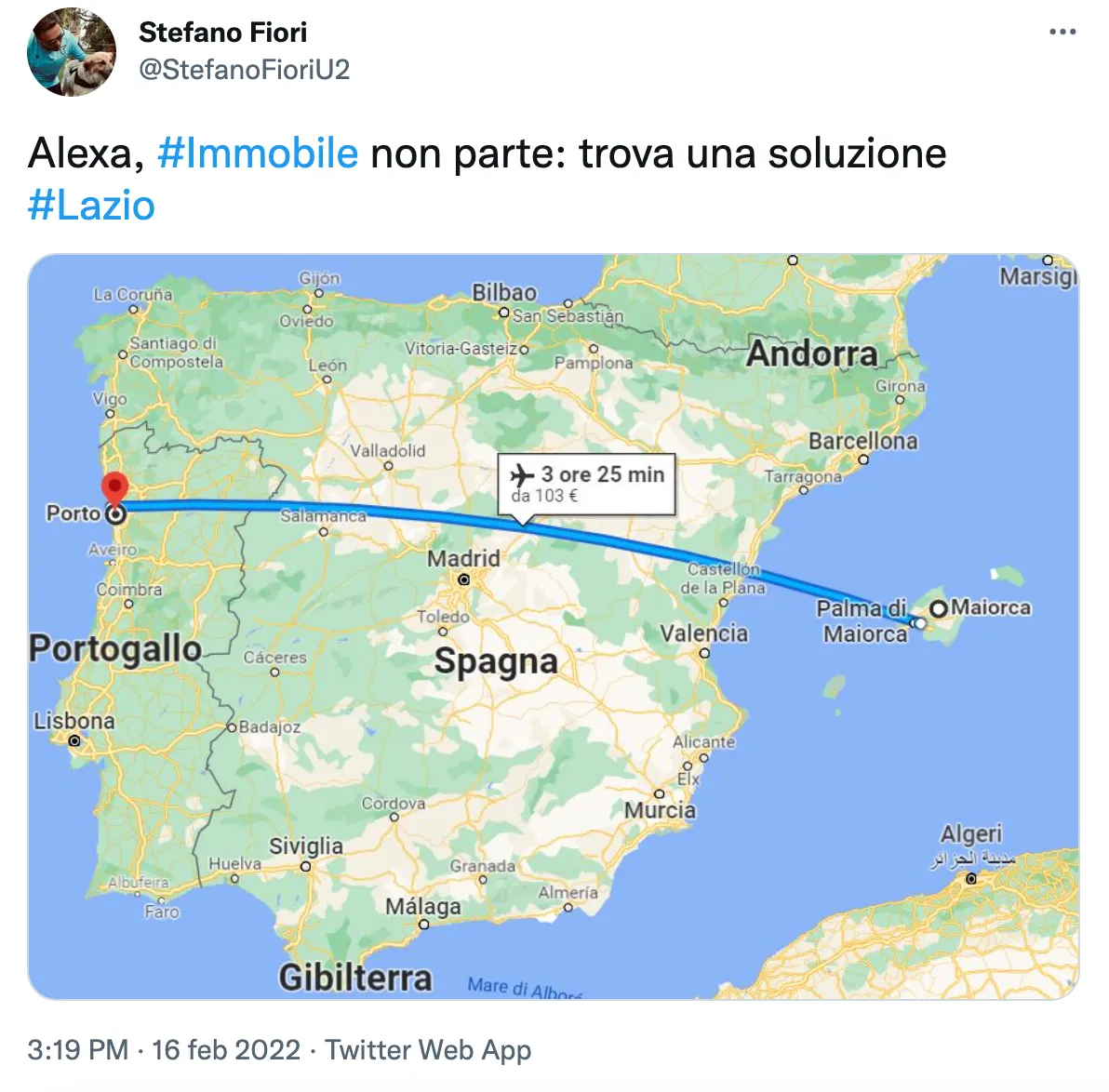 Immobile e l'ironia su Twitter