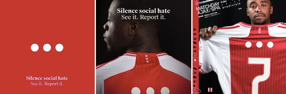 Ajax: tre punti contro l'odio social #SilenceSocialHate