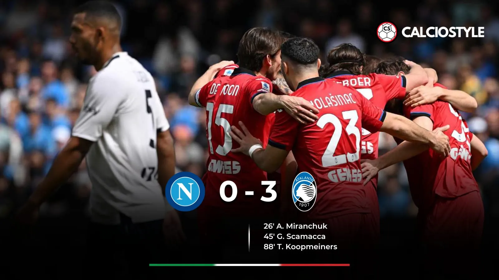Napoli 0-3 Atalanta: pagelle e cronaca