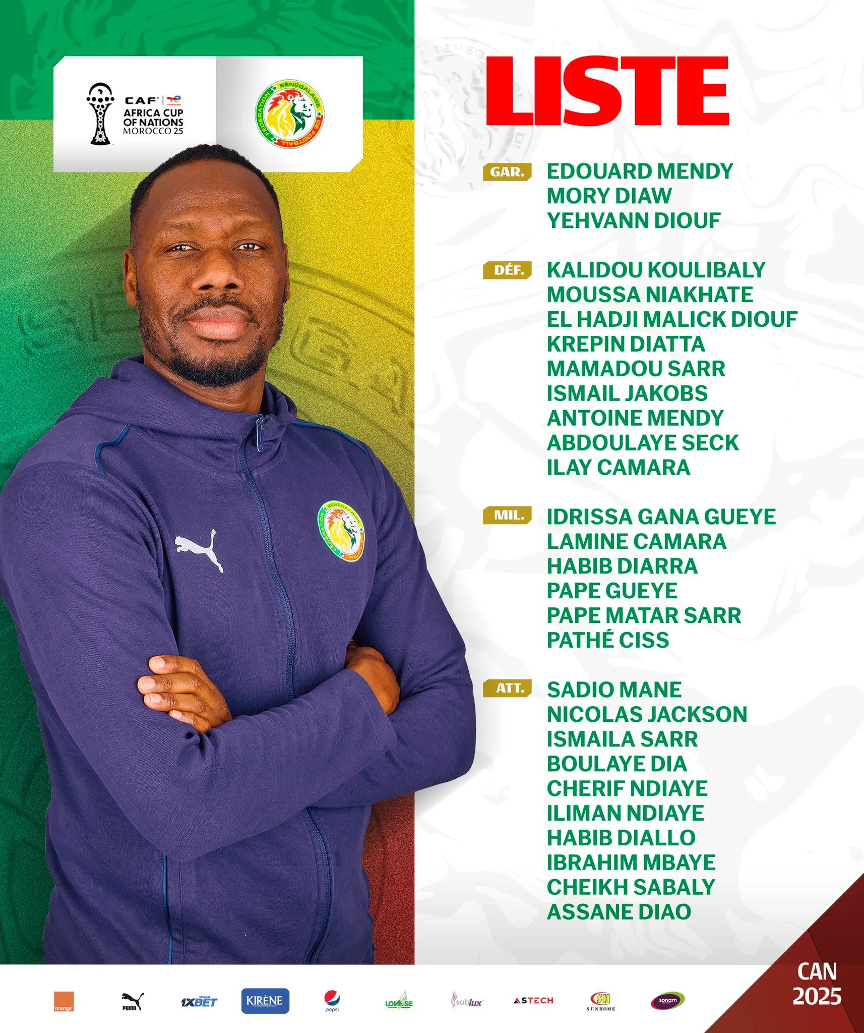 Coppa d’Africa, i convocati del Senegal